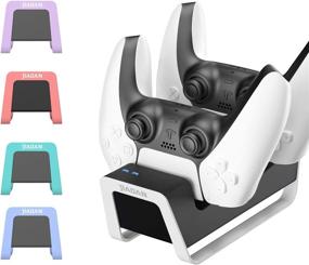 img 4 attached to 💡 Convenient DualSense Wireless Controller Charging Station for PS5: Keep Your Gaming Gear Powered with this White USB Charger Dock!