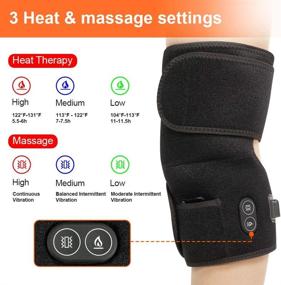 img 3 attached to Heated Knee Brace Wrap with Massage and Adjustable Vibration for Men and Women, Promotes Knee Pain Relief with Heat