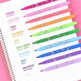 img 3 attached to Vibrant Erin Condren Dual-Tip Markers - 10 Piece Pack for Drawing, Coloring, and Art - Fine and Standard Tips - Suitable for Kids and Adults