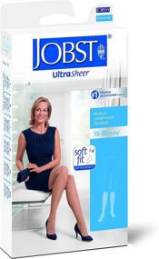 img 2 attached to 🧦 Comfortable Medium JOBST UltraSheer Knee High Compression Stockings with SoftFit Technology Band, Closed Toe - Natural, 15-20 mmHg