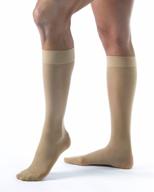 🧦 comfortable medium jobst ultrasheer knee high compression stockings with softfit technology band, closed toe - natural, 15-20 mmhg логотип