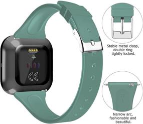 img 2 attached to 📱 3 Packs Wekin Slim Bands - Small Large - Compatible with Fitbit Versa Smartwatch Women Men - Fashion Sports Soft Narrow Silicone Replacement Wristbands for Fitbit Versa 2/Versa/Versa SE/Versa Lite