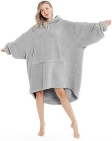 img 4 attached to 🎁 Cozy up with our Oversized Sherpa Wearable Blanket - Perfect Christmas Gift!