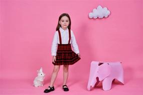 img 3 attached to 👗 Raroauf Suspender Skirts for Girls: Flared Skater Clothing