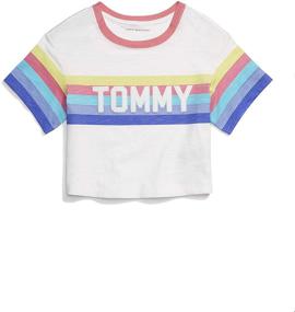 img 4 attached to 👚 Tommy Hilfiger Адаптивные топы, футболки и блузки с подписными плечами для девочек