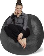 🛋️ comfortable and stylish 4-feet charcoal sofa sack - plush memory bean bag chair for dorm room logo