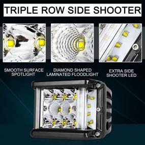 img 2 attached to Auto Power Plus Side Shooter LED Lights: 2Pcs 4 Inch 90W Cube Side Shot Pods, Dual Row Work Light Bar with IP 68 Waterproof Rating for Off-Road Driving and Fog Lights