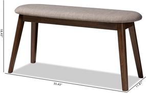 img 1 attached to Baxton Studio Ambrelle Bench: Stylish Light Grey/Walnut Brown Ottoman for Modern Interiors