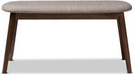 baxton studio ambrelle bench: stylish light grey/walnut brown ottoman for modern interiors logo