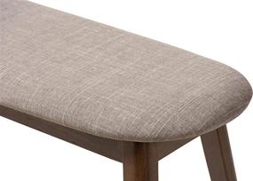 img 3 attached to Baxton Studio Ambrelle Bench: Stylish Light Grey/Walnut Brown Ottoman for Modern Interiors