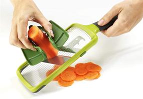 img 1 attached to 🥗 Joseph Joseph Multi Handheld Mandoline Slicer with Food Grip, Adjustable Blades - Dishwasher Safe, Green, One-size