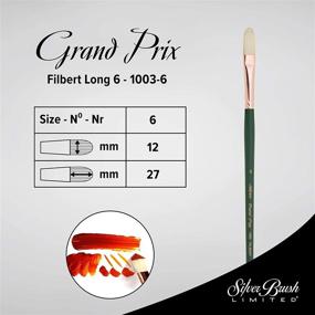 img 3 attached to 🖌️ Серебристая кисть Silver Brush Limited 1003 «Grand Prix» фильтровая кисть, размер 6, длинная ручка – Идеальная для мастерских образцов масляных картин