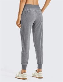 img 3 attached to CRZ YOGA Lightweight Joggers with Pockets: Comfortable Drawstring Workout and Running Pants for Women