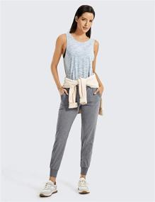 img 2 attached to CRZ YOGA Lightweight Joggers with Pockets: Comfortable Drawstring Workout and Running Pants for Women