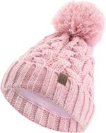 🧢 cute & cozy: asugos kids fall winter hats with soft cotton lining & pom pom for warmth & style! логотип