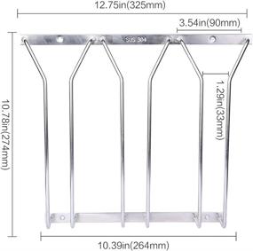 img 3 attached to 🍷 Dianoo 3 Row Wine Glass Rack: Stylish Stainless Steel Stemware Holder for Under Cabinet Storage