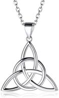 🍀 chicsilver 925 sterling silver irish celtic knot necklaces vintage triangle/cross/round pendant necklaces for women - good luck symbol (with gift box) logo