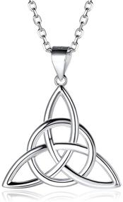 img 4 attached to 🍀 ChicSilver 925 Sterling Silver Irish Celtic Knot Necklaces Vintage Triangle/Cross/Round Pendant Necklaces for Women - Good Luck Symbol (with Gift Box)