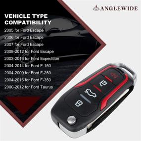 img 3 attached to 🔑 ANGLEWIDE Car Key Fob Keyless Entry Remote Replacement for Ford Mustang 2005-2013 (FCC CWTWB1U331), 4 Buttons with 1 Pad