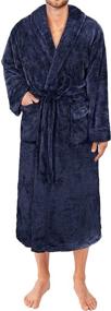 img 4 attached to Pavilia Fluffy Fleece Bathrobe with Pockets - Men's Clothing for Ultimate Comfort