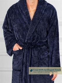 img 1 attached to Pavilia Fluffy Fleece Bathrobe with Pockets - Men's Clothing for Ultimate Comfort