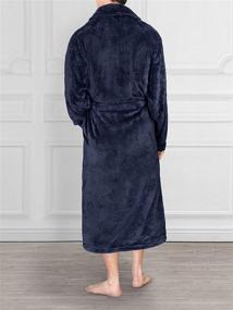 img 2 attached to Pavilia Fluffy Fleece Bathrobe with Pockets - Men's Clothing for Ultimate Comfort