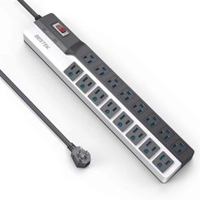 img 4 attached to 🔌 Top-Rated BESTEK 16-Outlet Power Strip Surge Protector for Entertainment Centers - 1875W, 500 Joules, 6ft Power Cords, Wide-Spaced Plugs & Sockets
