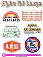 showcase your alpha chi omega spirit with retro-themed sticker sheet logo