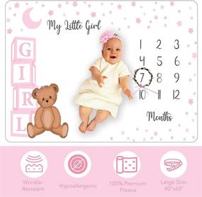 img 2 attached to Baby Monthly Milestone Blanket Girl Kids' Home Store for Nursery Bedding