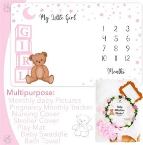 img 1 attached to Baby Monthly Milestone Blanket Girl Kids' Home Store for Nursery Bedding