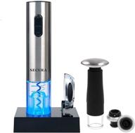 complete secura 7-piece wine accessories set: electric wine opener, foil cutter, wine saver vacuum pump, and 2 wine stoppers логотип