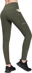 img 4 attached to 🏃 BALEAF Women's Water Resistant Fleece Lined Leggings: Thermal Running Tights for Winter Hiking, Cold Weather, and High Waisted Comfort