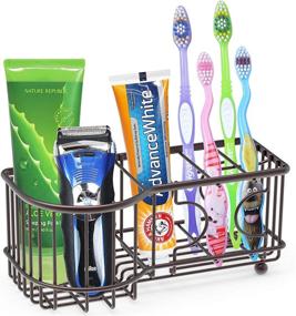 img 3 attached to 🪥 Streamline Your Bathroom Organization with Simple Houseware's Bronze 6-Slot Toothbrush Holder
