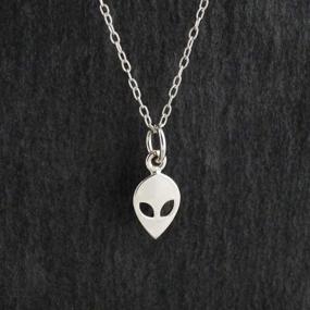 img 3 attached to Sterling Silver Alien Charm Necklace