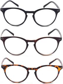 img 3 attached to 👓 Outray Vintage Inspired Small Nails Round Spring Hinges Frame Reading Glasses - 3 Pack: Stylish and Functional Eyewear for Spring