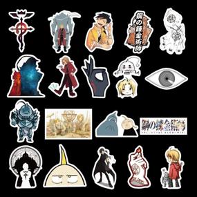 img 2 attached to 🔥 50 Pieces of Fullmetal Alchemist Cartoon Anime Stickers - Water Bottle, Laptop, Car, Motorcycle, Bike, Skateboard, Luggage, Box - Vinyl, Waterproof, Graffiti Patches - JKT