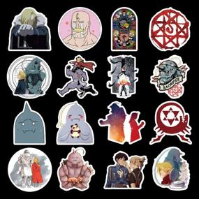 img 1 attached to 🔥 50 Pieces of Fullmetal Alchemist Cartoon Anime Stickers - Water Bottle, Laptop, Car, Motorcycle, Bike, Skateboard, Luggage, Box - Vinyl, Waterproof, Graffiti Patches - JKT