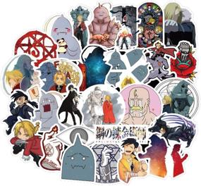 img 4 attached to 🔥 50 Pieces of Fullmetal Alchemist Cartoon Anime Stickers - Water Bottle, Laptop, Car, Motorcycle, Bike, Skateboard, Luggage, Box - Vinyl, Waterproof, Graffiti Patches - JKT