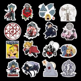 img 3 attached to 🔥 50 Pieces of Fullmetal Alchemist Cartoon Anime Stickers - Water Bottle, Laptop, Car, Motorcycle, Bike, Skateboard, Luggage, Box - Vinyl, Waterproof, Graffiti Patches - JKT