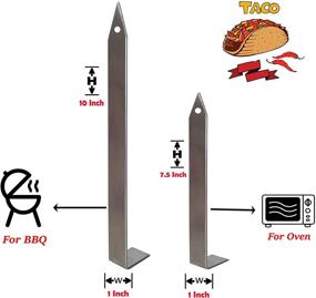 img 2 attached to 🔥 Gaucho & Al Pastor Skewers Set with Stainless Steel Base Plate – 7.5'' and 10'' Skewers for Perfect Brazilian BBQ, Skewer Hack, Skewer Stand & Vertical Meat Spit for Grill and Gyro Spit