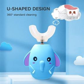 img 3 attached to ZenLyfe Electric Kids Toothbrushes - Ultrasonic Autobrush with 2 Extra Soft Silica Gel Brush Head 🦷 | U Shaped Auto Brushes for Kids Teeth | Cartoon Gift Design | Ages 2-7 Years (Blue)