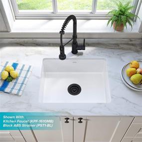 img 3 attached to 🚰 White Square Kraus KE1US21GWH 21-Inch Undermount Porcelain Enameled Steel Single Bowl Kitchen Sink with Pintura