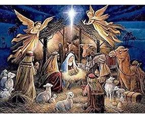 img 3 attached to 🎁 Jesus was Born Full Drill Diamond Painting Kit - 5D DIY Chrismas Gift Mosaic Paintings for Home Wall Decor (Upgraded Bigger Size 20x16inch/50x40cm)