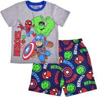 🕷️ marvel boy's spider-man raglan shirt and short set - 2-piece stylish outfit for kids logo