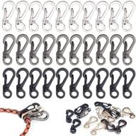 🔒 30-pack mini sf carabiner clips - small spring snap hook, tiny carabiners buckle, backpack clasps, edc keychain for camping bottle accessories, paracord tactical survival gear (available in 3 colors) логотип