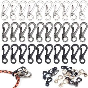 img 4 attached to 🔒 30-Pack Mini SF Carabiner Clips - Small Spring Snap Hook, Tiny Carabiners Buckle, Backpack Clasps, EDC Keychain for Camping Bottle Accessories, Paracord Tactical Survival Gear (Available in 3 Colors)