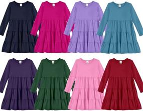 img 3 attached to 👗 Girls' Long Sleeve Tiered Dress - Super Soft Cotton, Made in USA by City Threads