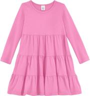 👗 girls' long sleeve tiered dress - super soft cotton, made in usa by city threads logo