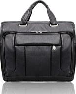 👜 mcklein s series river west 15-inch leather fly-through checkpoint-friendly laptop briefcase in black - pebble grain calfskin leather (15715) logo