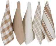 🧽 dii everyday kitchen collection assorted dishtowel set, 18x28, stone - pack of 5 logo